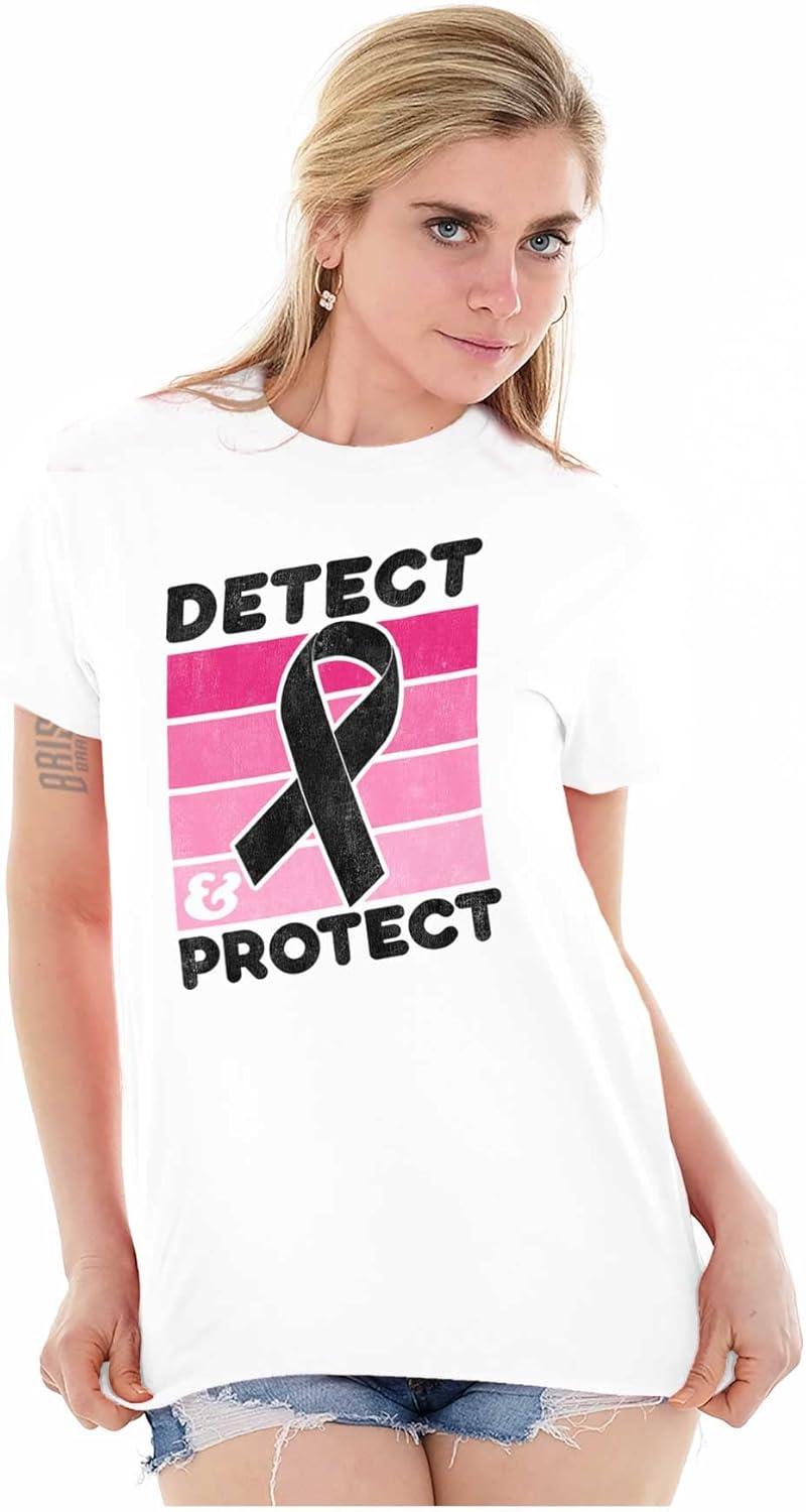 imageDetect Protect Breast Cancer Aware Womens Graphic T Shirt TeesWhite