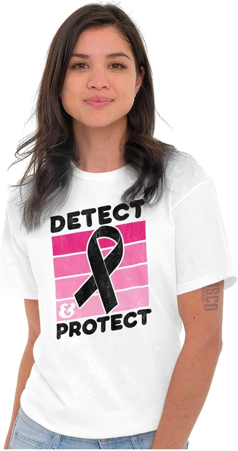 imageDetect Protect Breast Cancer Aware Womens Graphic T Shirt TeesWhite