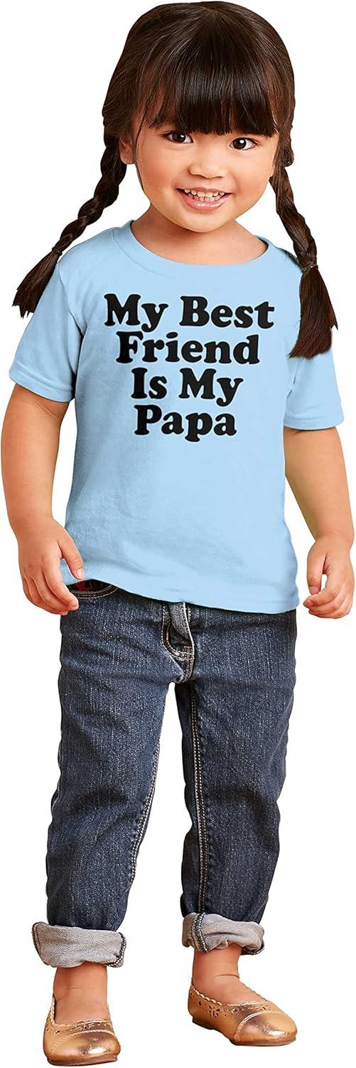 imageFathers Day My Best Friend is Papa Toddler Boy Girl T ShirtLight Blue