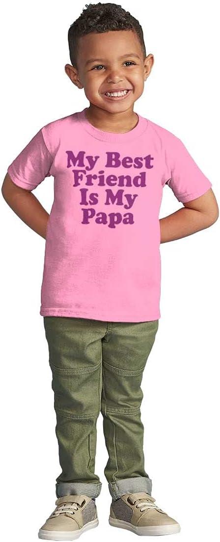 imageFathers Day My Best Friend is Papa Toddler Boy Girl T ShirtPink