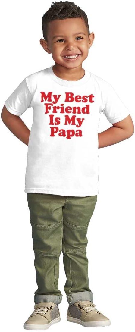 imageFathers Day My Best Friend is Papa Toddler Boy Girl T ShirtWhite