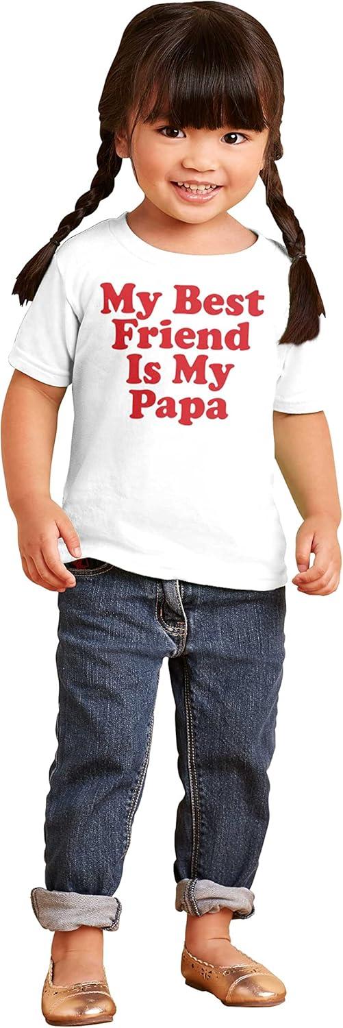 imageFathers Day My Best Friend is Papa Toddler Boy Girl T ShirtWhite