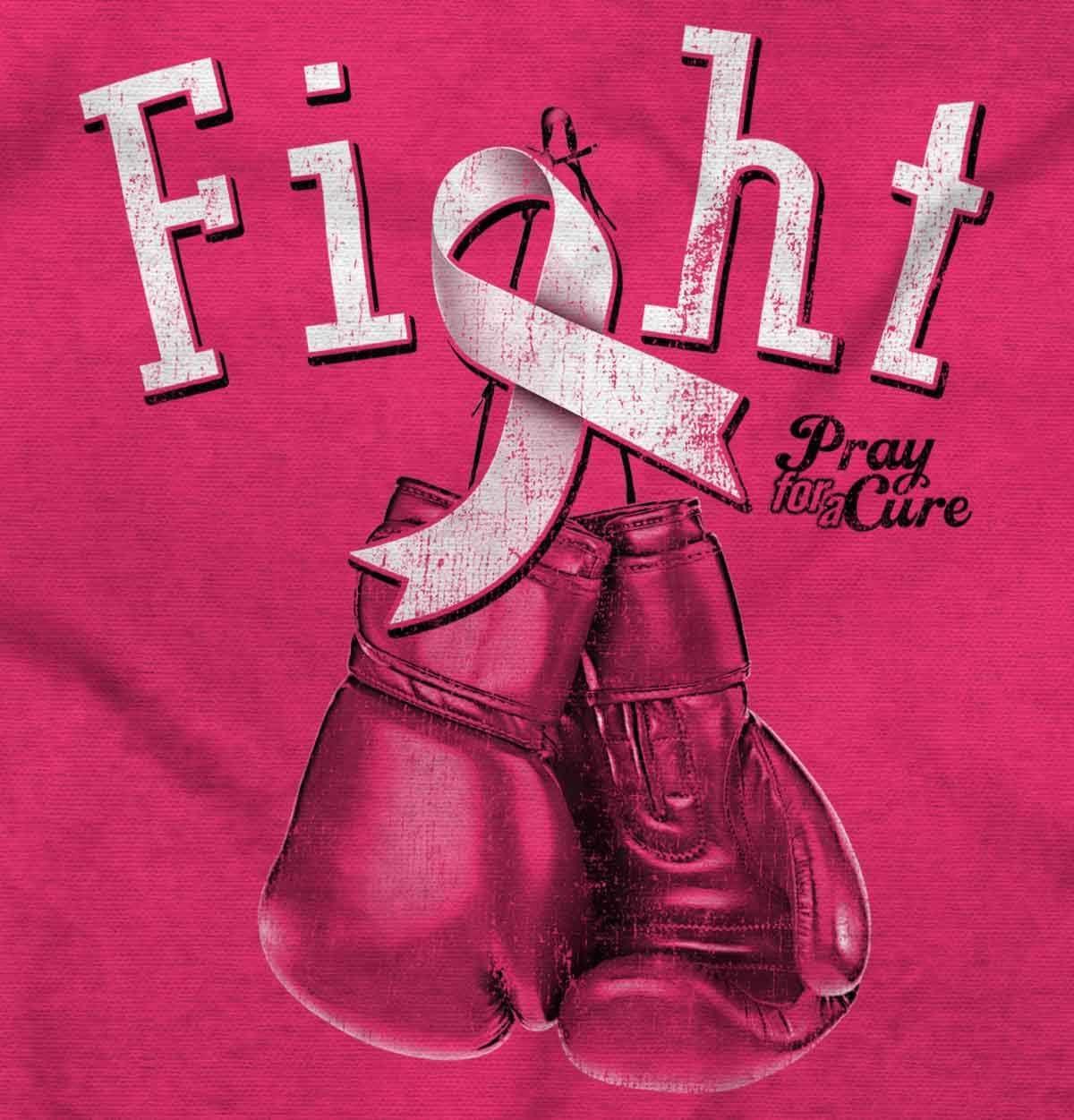 imageFight Boxing Breast Cancer Warrior Womens Slim Fit Graphic TeeHeliconia