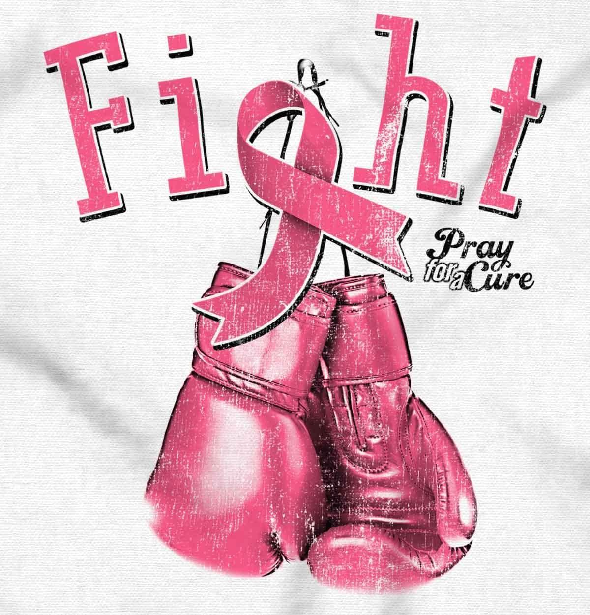 imageFight Boxing Breast Cancer Warrior Womens Slim Fit Graphic TeeWhite