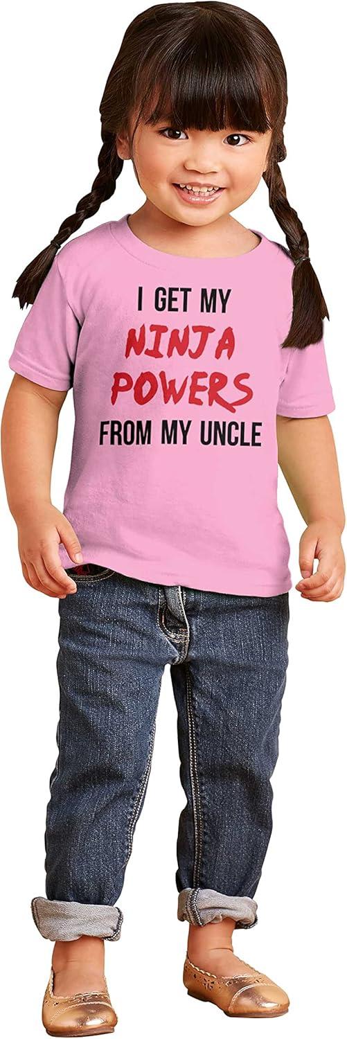 imageGet My Ninja Powers from My Uncle Toddler Boy Girl T ShirtPink