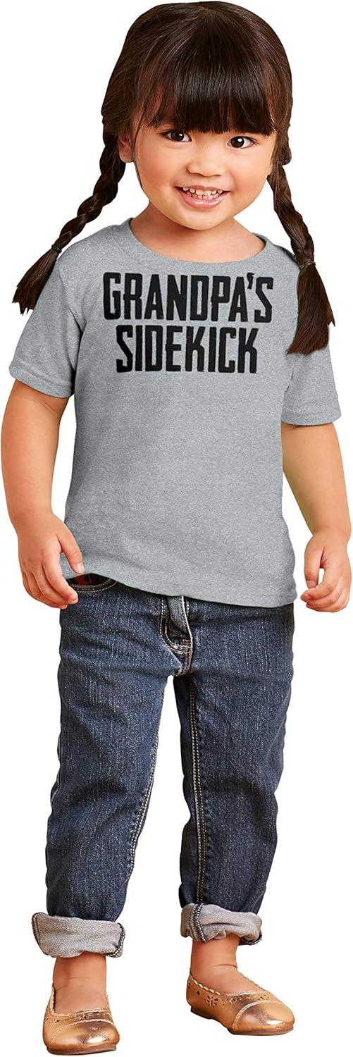 imageGrandpa Sidekick Cute Funny Grandkids Toddler Boy Girl T ShirtHeather