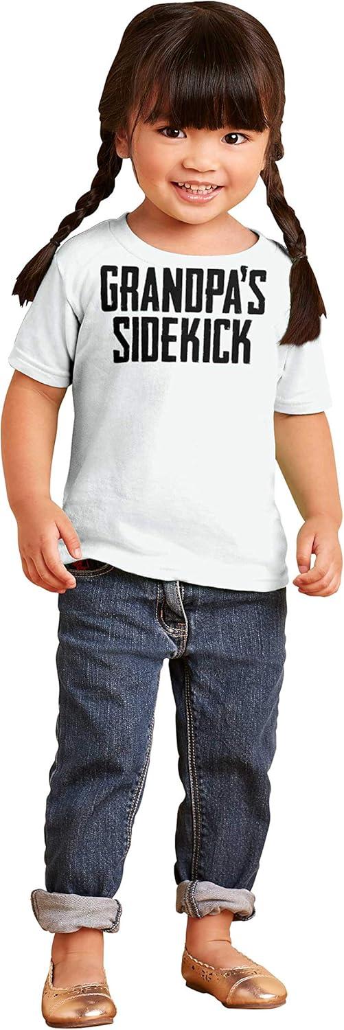imageGrandpa Sidekick Cute Funny Grandkids Toddler Boy Girl T ShirtWhite