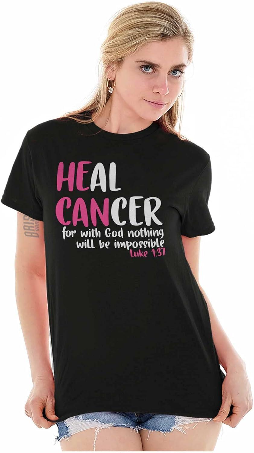 imageHe Can Heal Cancer Religious BCA Womens Graphic T Shirt TeesBlack