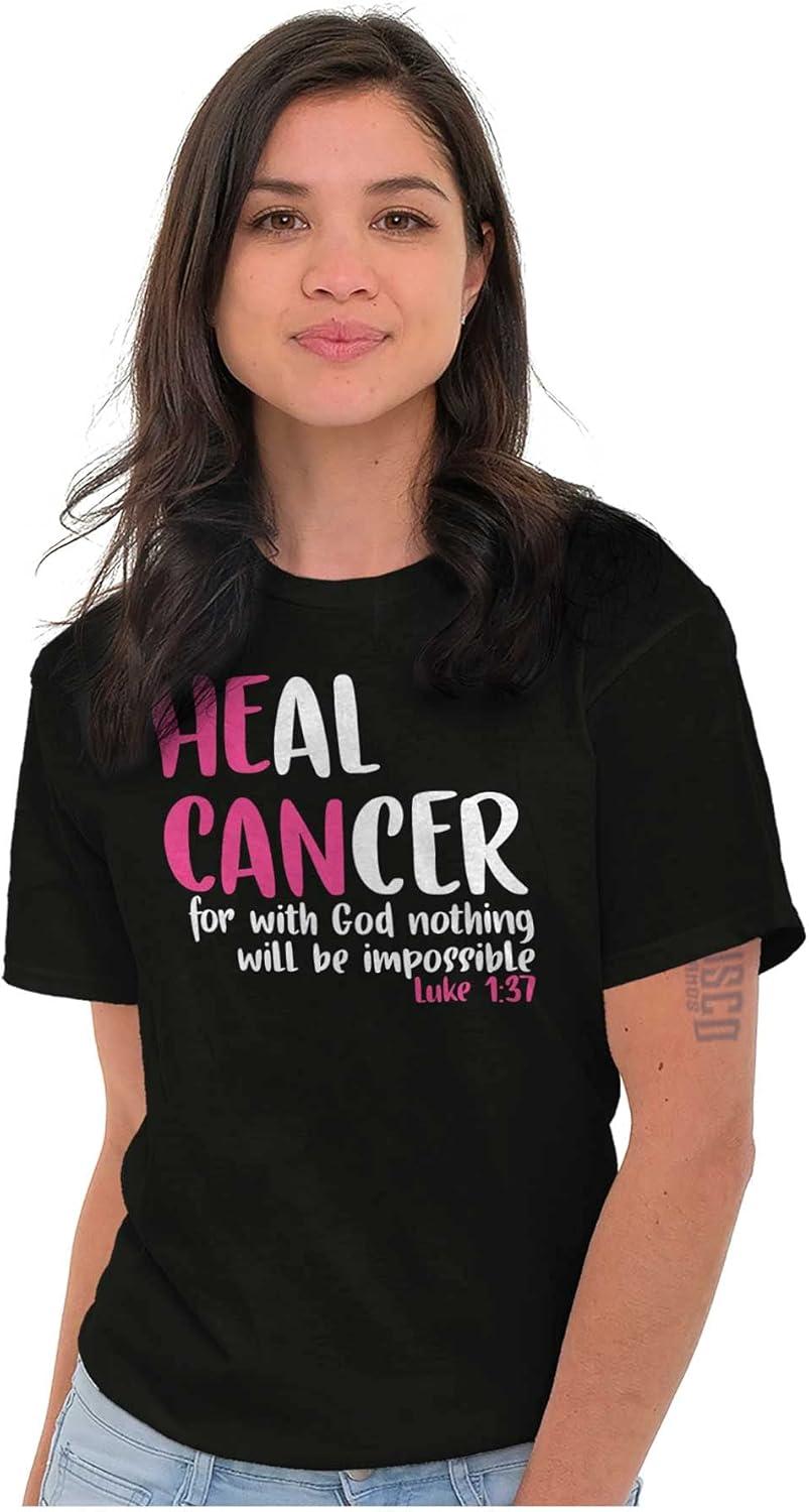 imageHe Can Heal Cancer Religious BCA Womens Graphic T Shirt TeesBlack