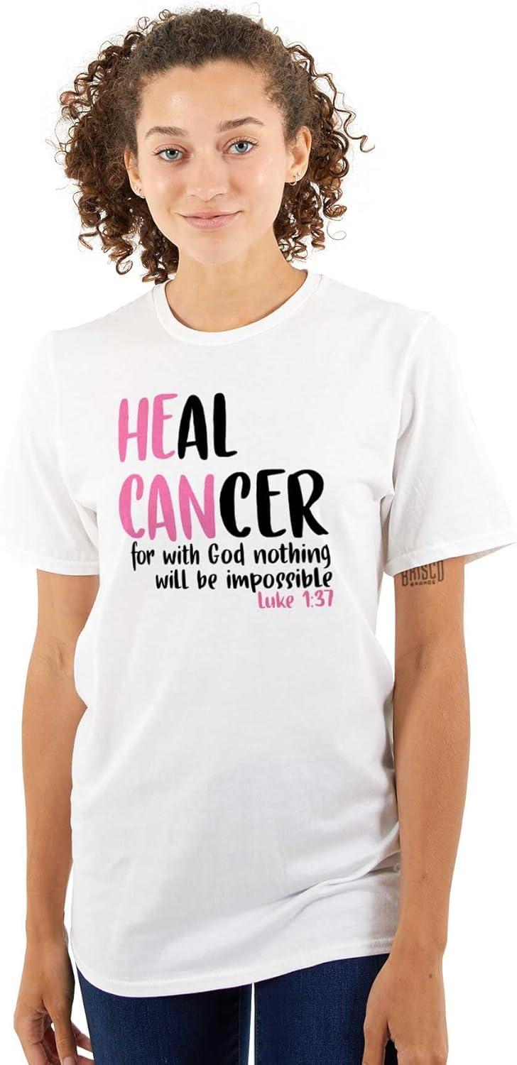 imageHe Can Heal Cancer Religious BCA Womens Graphic T Shirt TeesWhite