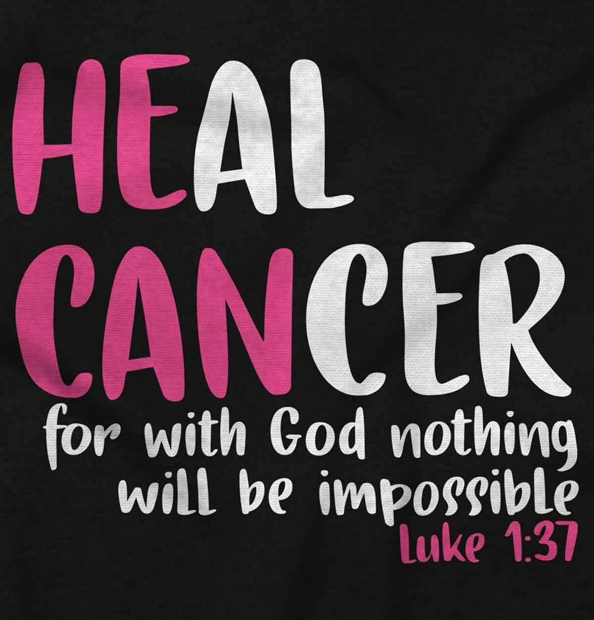 imageHe Can Heal Cancer Religious BCA Womens Slim Fit Graphic TeeBlack