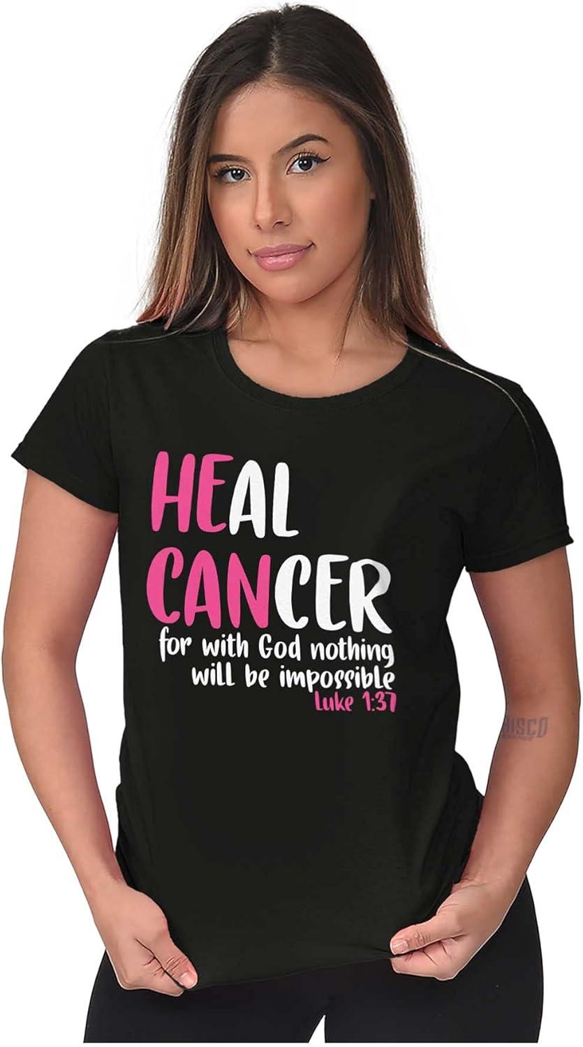 imageHe Can Heal Cancer Religious BCA Womens Slim Fit Graphic TeeBlack