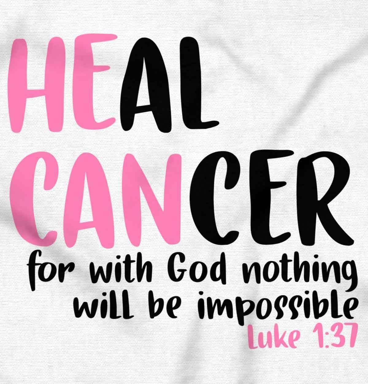 imageHe Can Heal Cancer Religious BCA Womens Slim Fit Graphic TeeWhite
