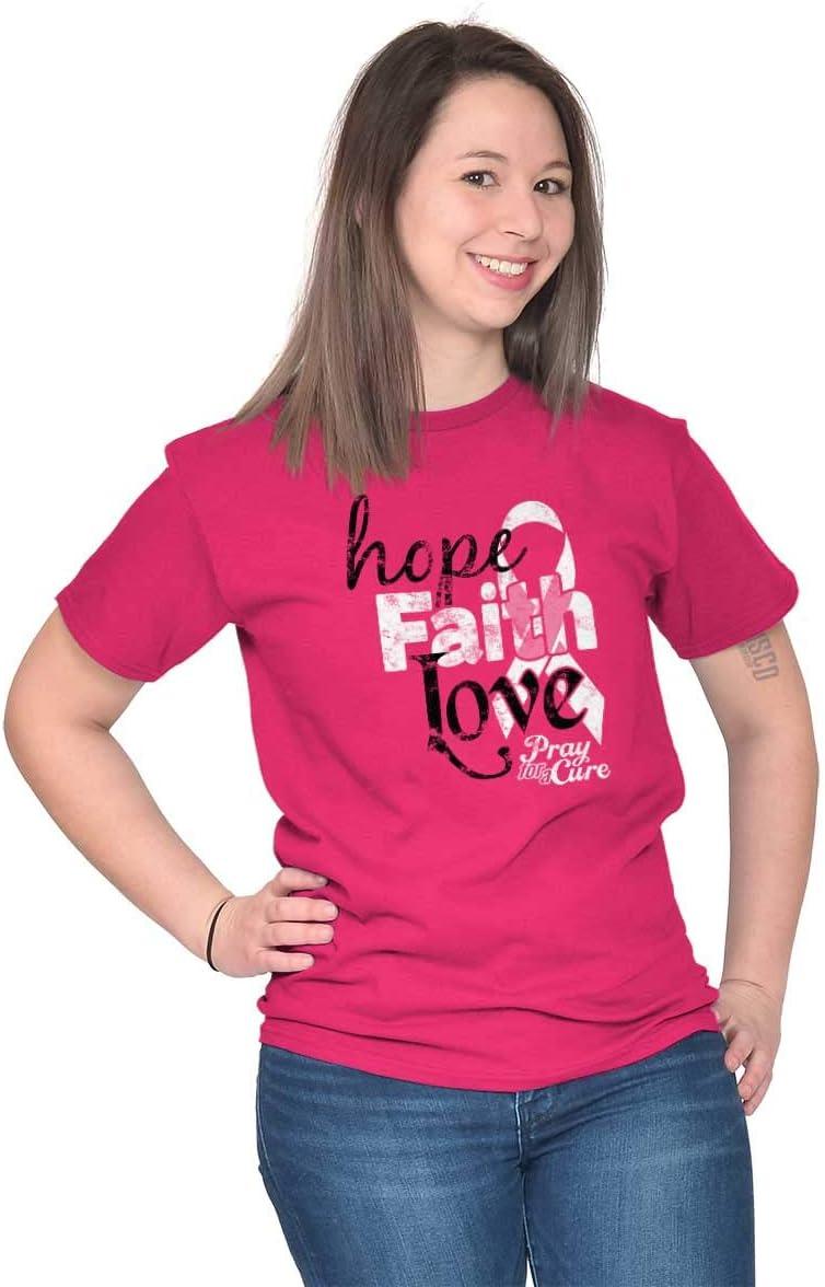 imageHope Faith Love Breast Cancer Support Womens Graphic T Shirt TeesHeliconia