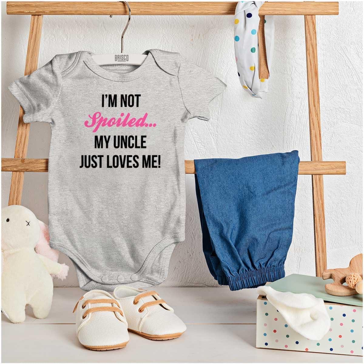 imageIm Not Spoiled Uncle Just Loves Me Baby Bodysuit Jumper GirlsHeather