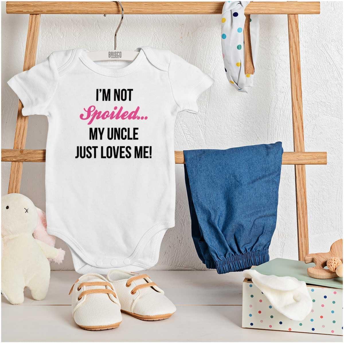 imageIm Not Spoiled Uncle Just Loves Me Baby Bodysuit Jumper GirlsWhite