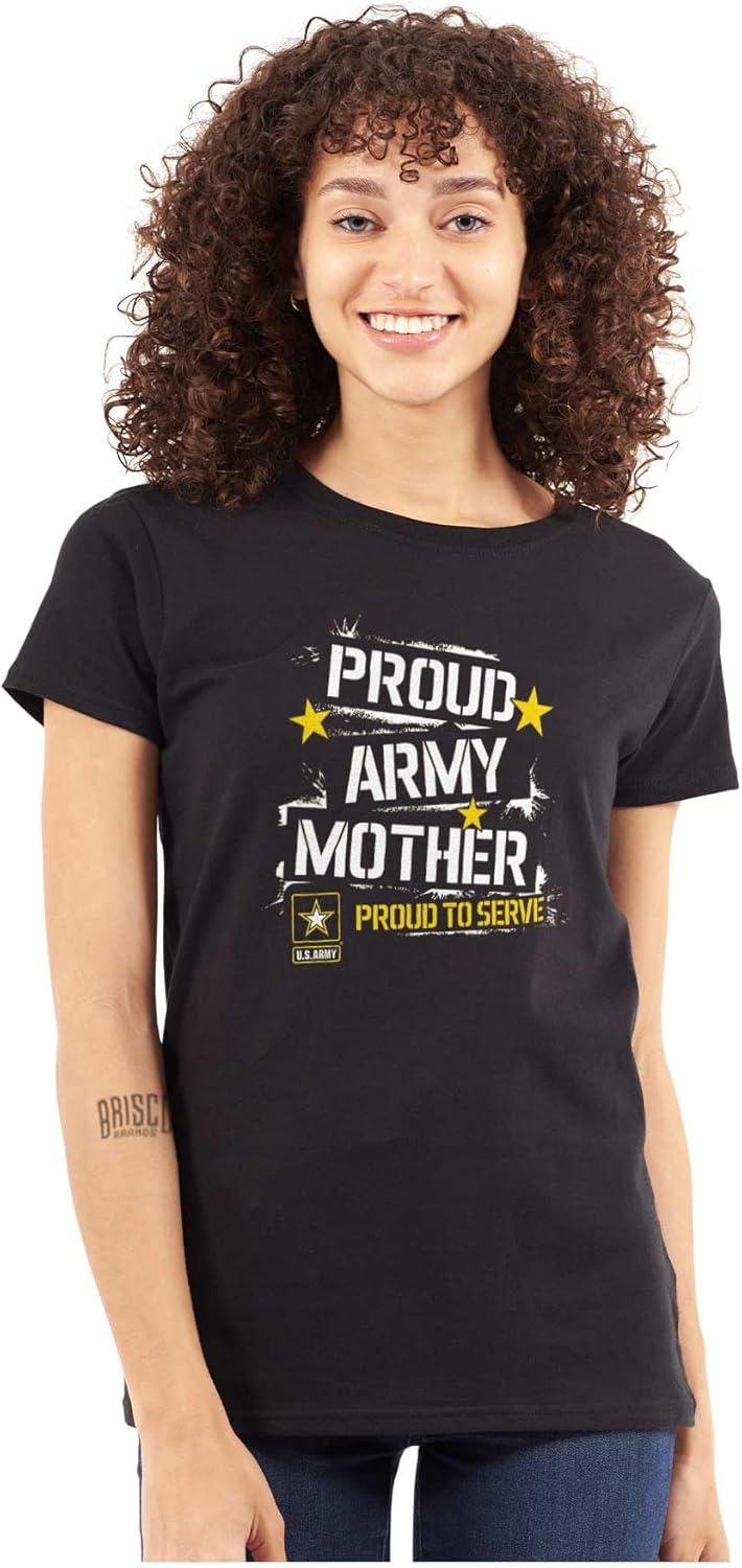 imageMilitary Logo Proud US Army Mother Womens Slim Fit Graphic TeeBlack