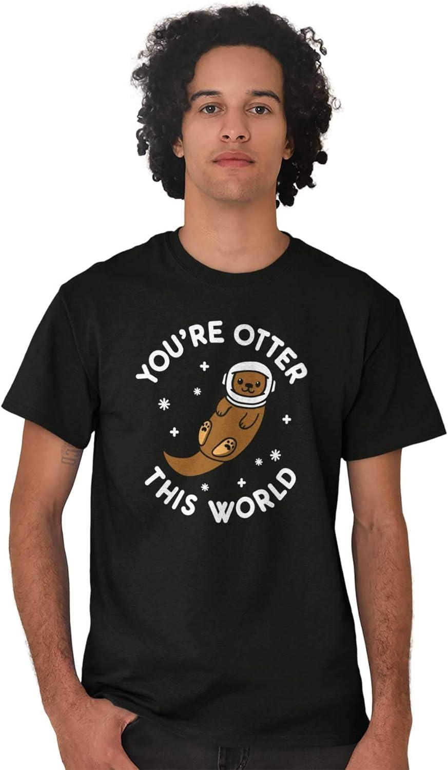 imageOtter This World Adorable Animal Womens Graphic T Shirt TeesBlack