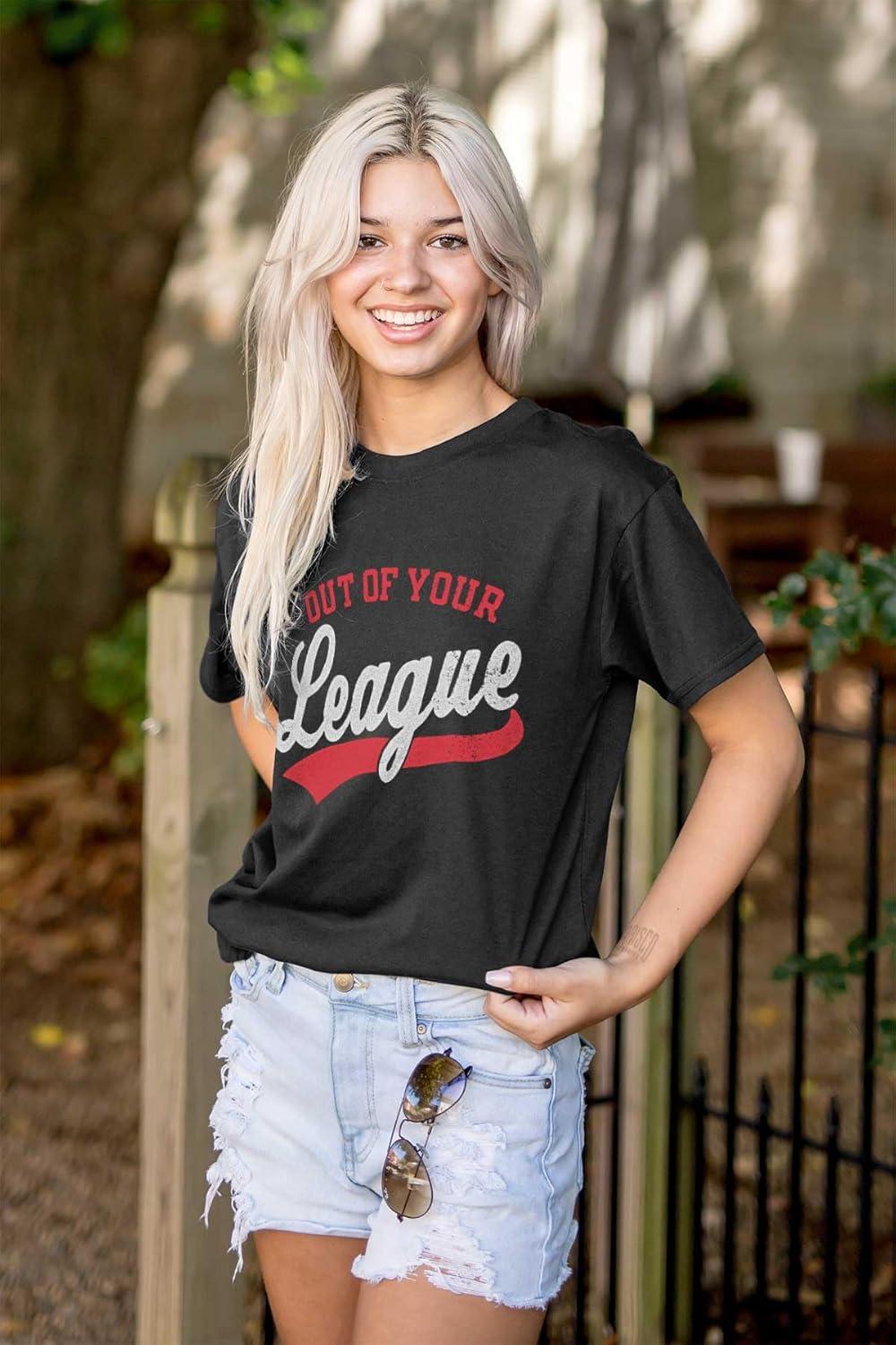 imageOut of Your League Funny Dating Graphic T Shirt Men or WomenBlack