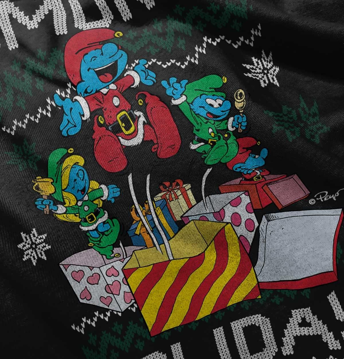 imageSmurfy Christmas Holiday Cheer Toddler Boy Girl T ShirtBlack