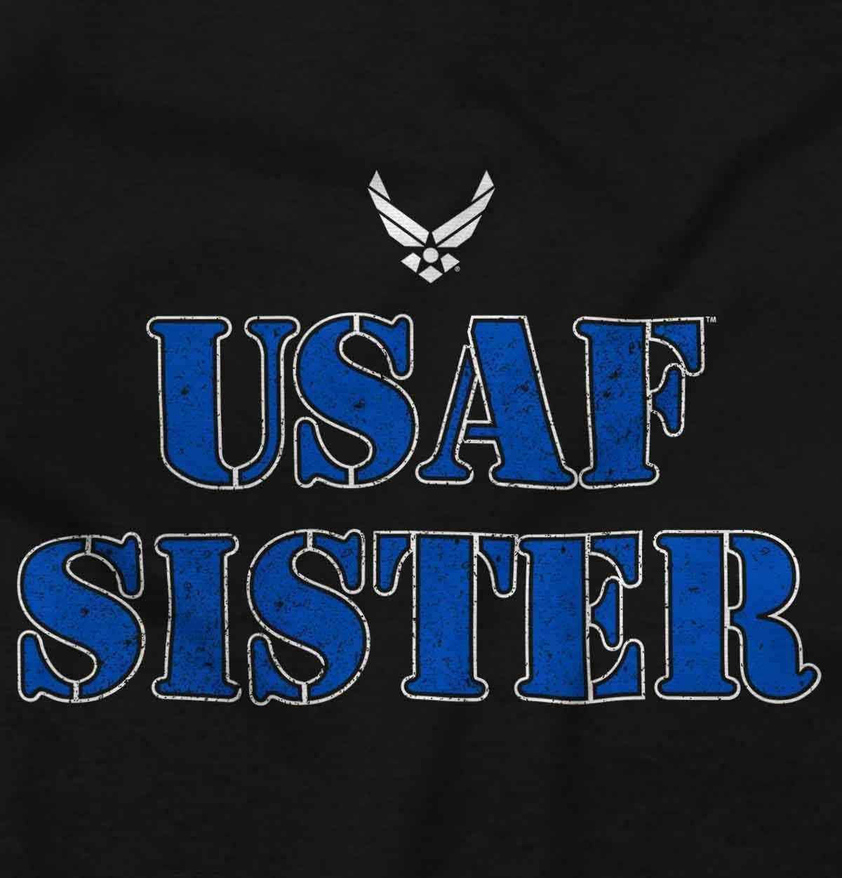 imageUS Air Force USAF Military Family Support Womens Graphic T Shirt TeesBlack Sister
