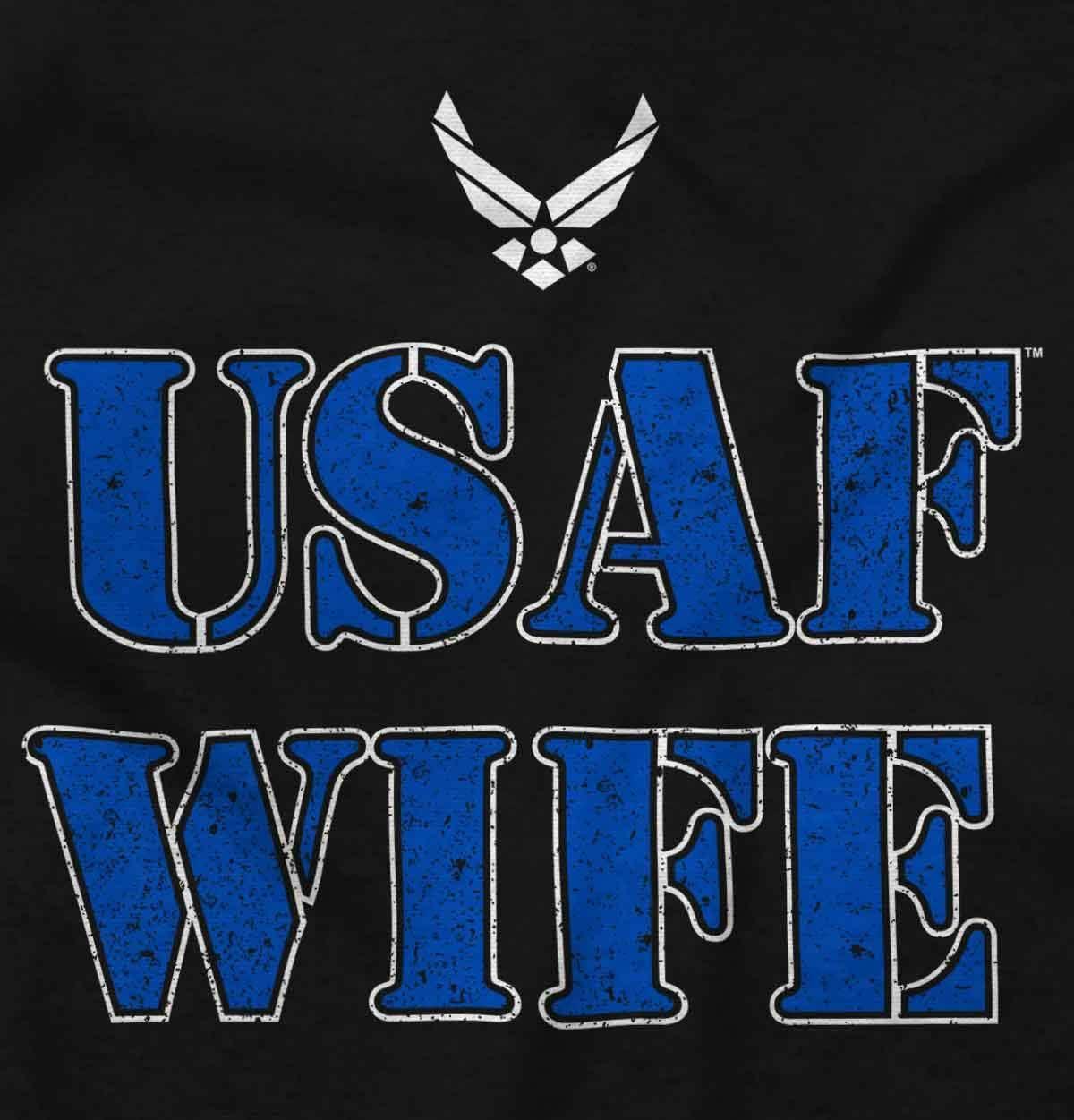 imageUS Air Force USAF Military Family Support Womens Graphic T Shirt TeesBlack Wife