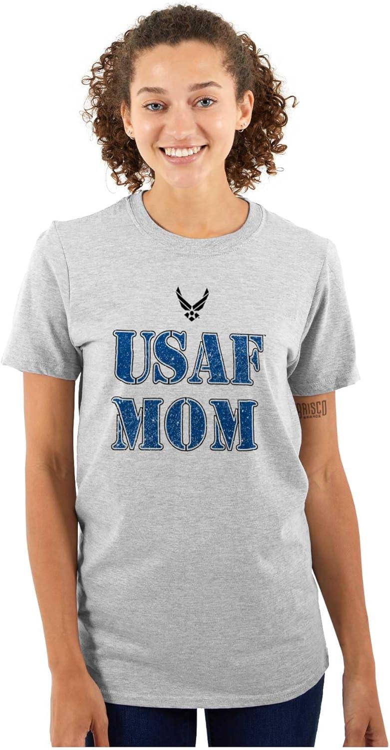 imageUS Air Force USAF Military Family Support Womens Graphic T Shirt TeesSport Grey Mom