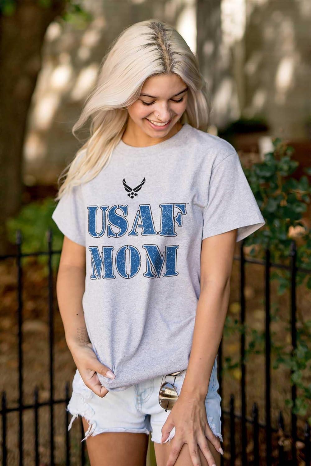 imageUS Air Force USAF Military Family Support Womens Graphic T Shirt TeesSport Grey Mom