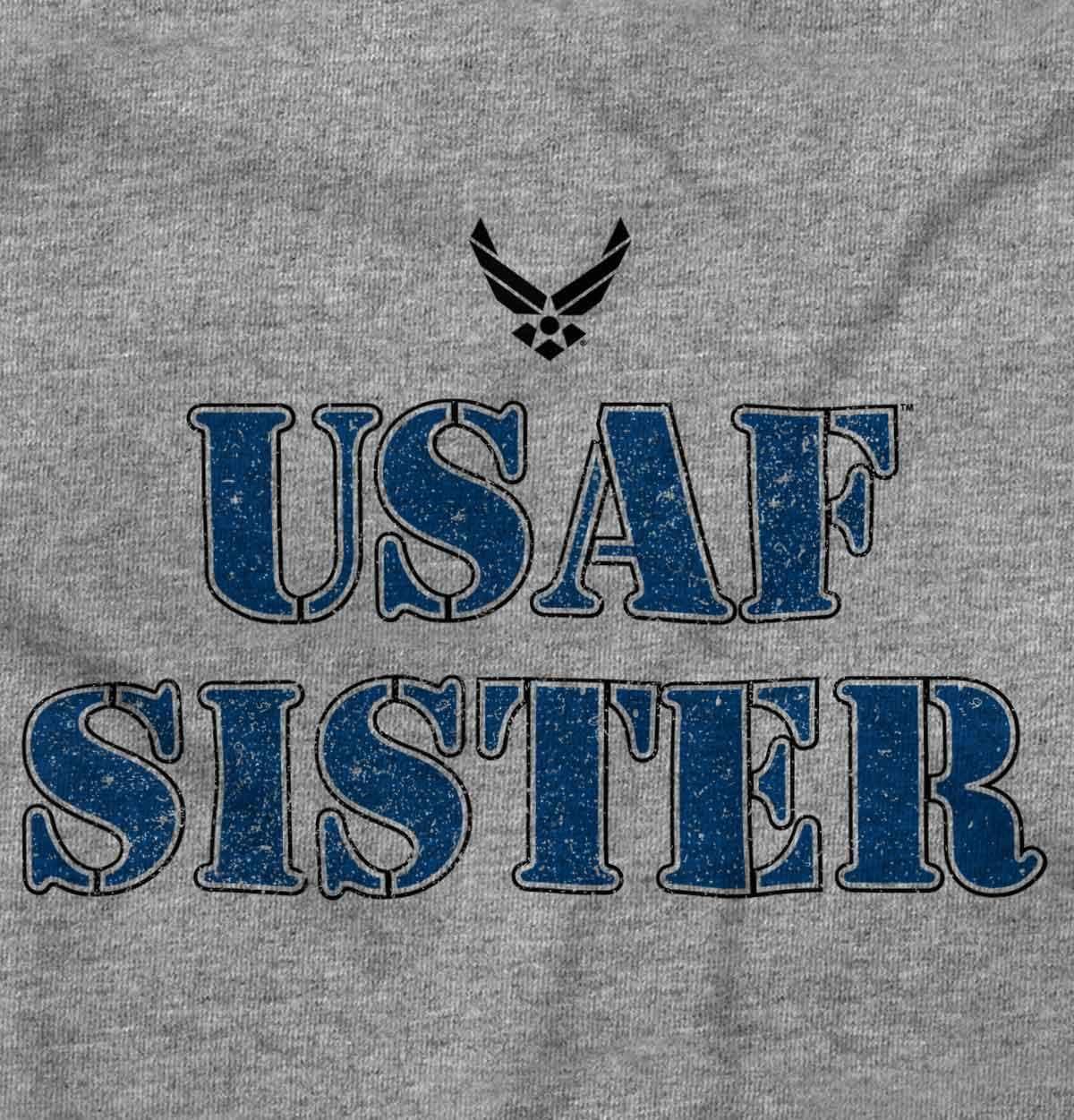 imageUS Air Force USAF Military Family Support Womens Graphic T Shirt TeesSport Grey Sister