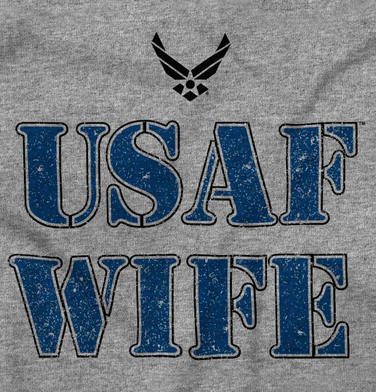 imageUS Air Force USAF Military Family Support Womens Graphic T Shirt TeesSport Grey Wife