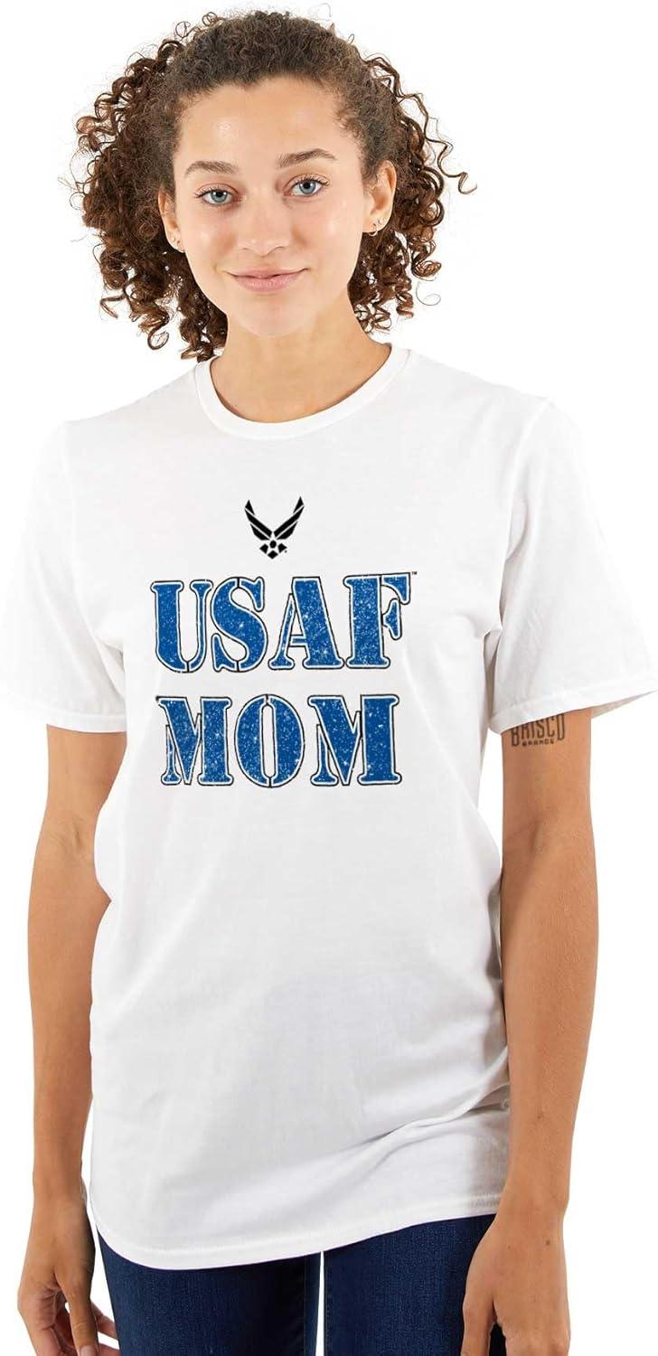 imageUS Air Force USAF Military Family Support Womens Graphic T Shirt TeesWhite Mom