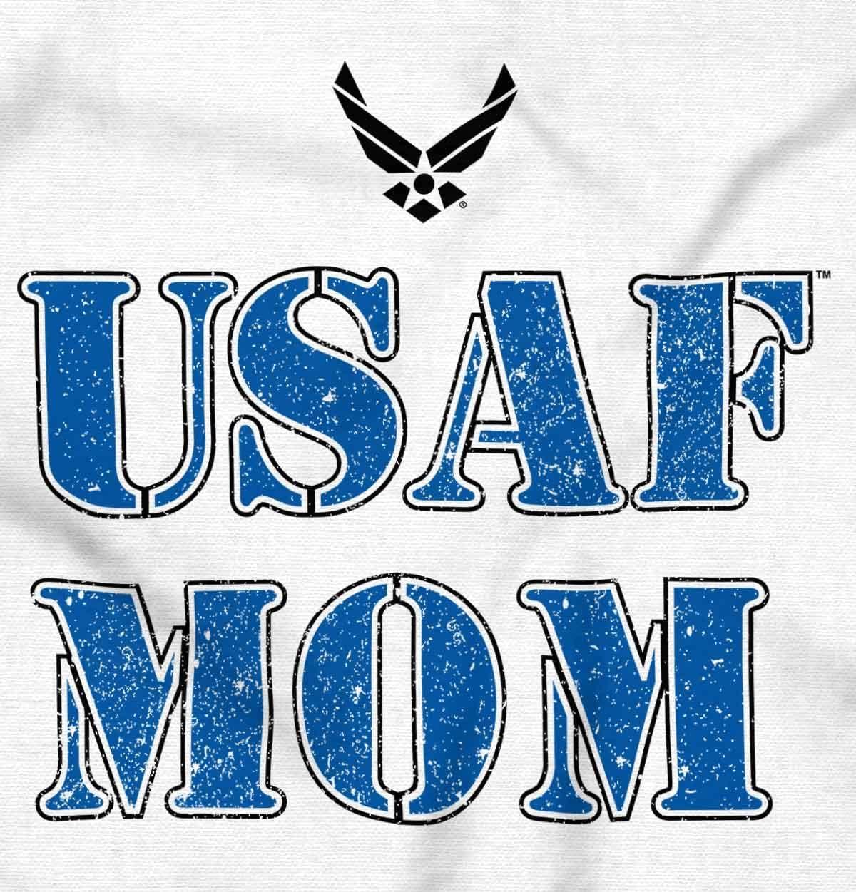 imageUS Air Force USAF Military Family Support Womens Graphic T Shirt TeesWhite Mom