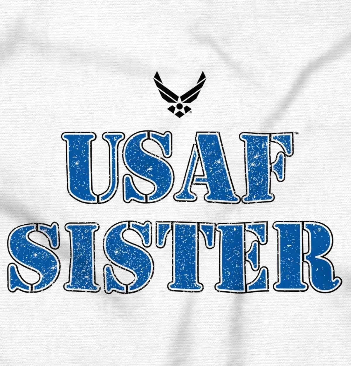 imageUS Air Force USAF Military Family Support Womens Graphic T Shirt TeesWhite Sister