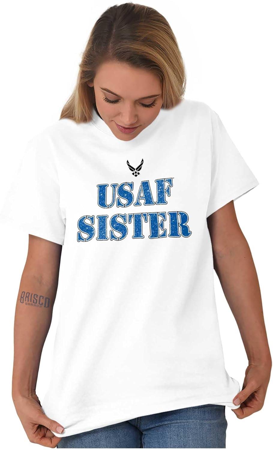 imageUS Air Force USAF Military Family Support Womens Graphic T Shirt TeesWhite Sister