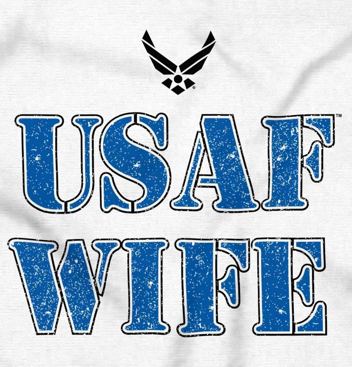 imageUS Air Force USAF Military Family Support Womens Graphic T Shirt TeesWhite Wife