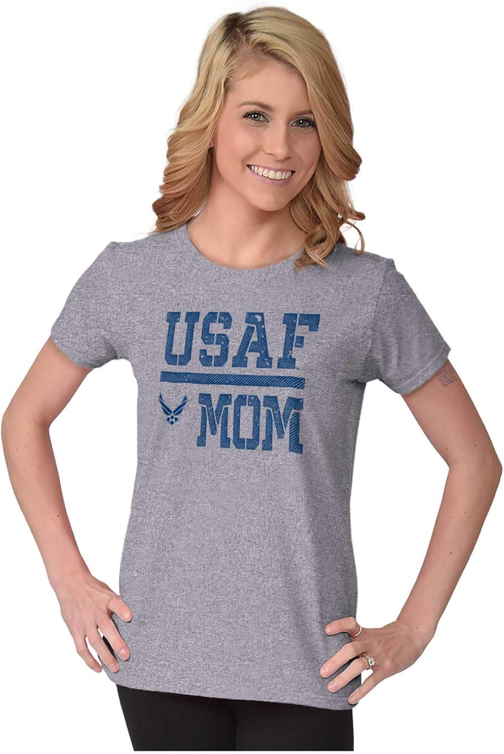 imageUS Air Force USAF Mother Military Mom Womens Slim Fit Graphic TeeSport Grey
