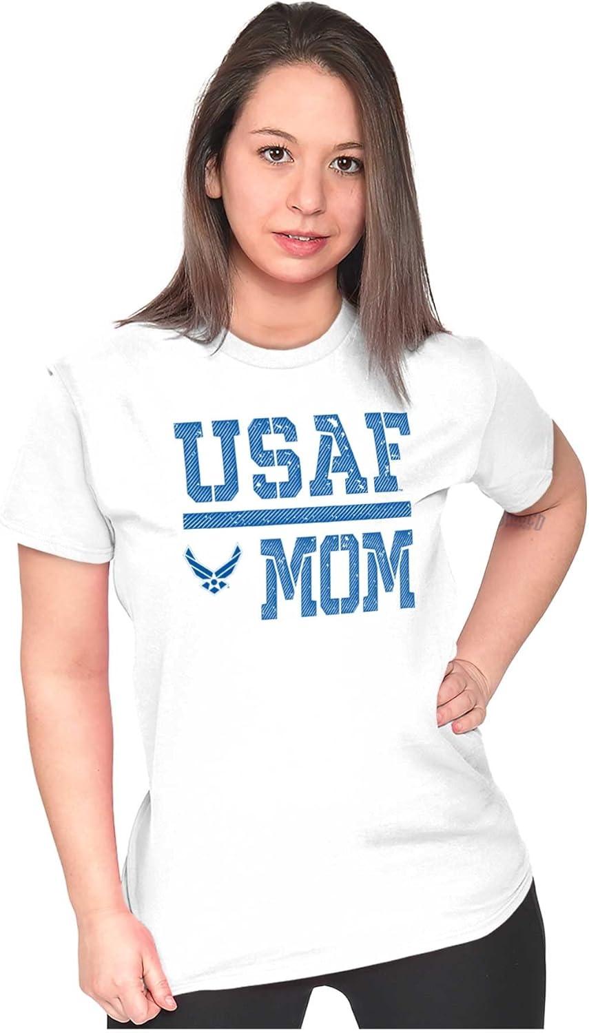 imageUS Air Force USAF Mother Military Mom Womens Slim Fit Graphic TeeWhite