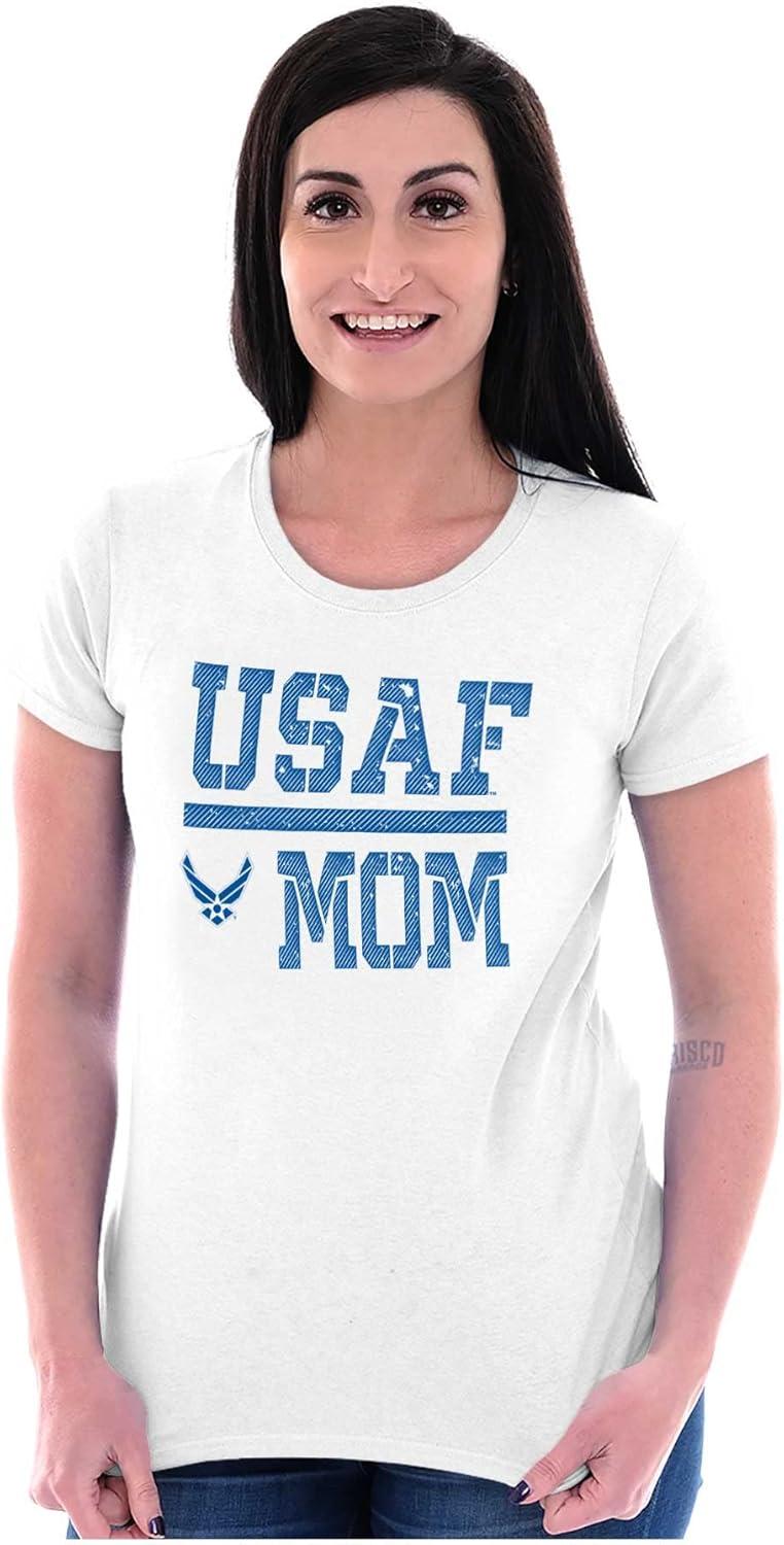 imageUS Air Force USAF Mother Military Mom Womens Slim Fit Graphic TeeWhite