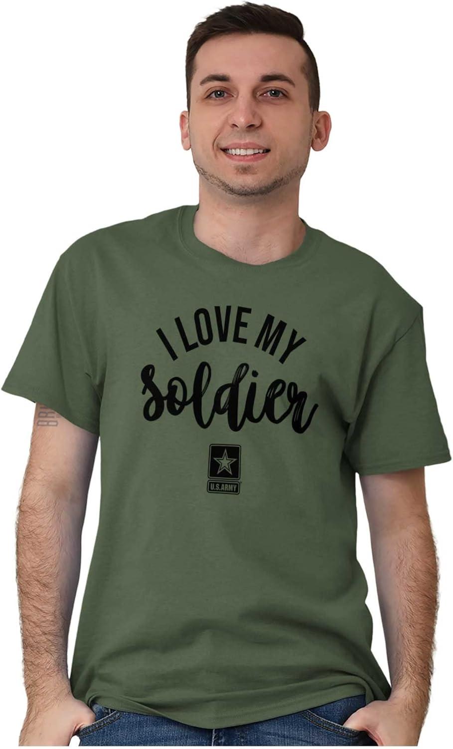 imageUS Army I Love My Soldier Graphic T Shirt Men or WomenMilitary Green