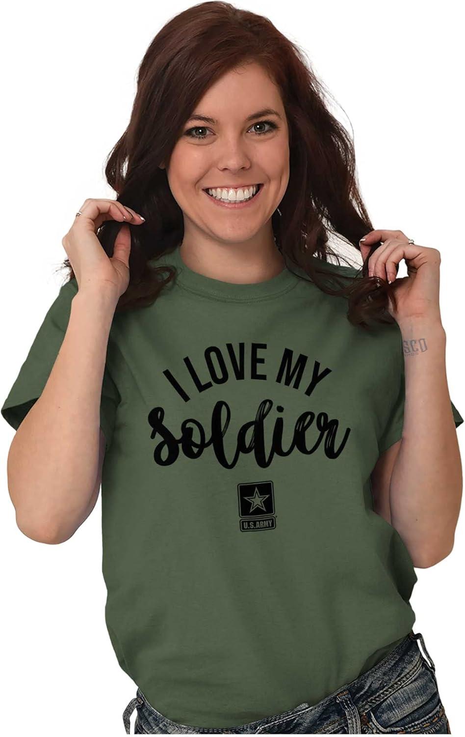 imageUS Army I Love My Soldier Graphic T Shirt Men or WomenMilitary Green
