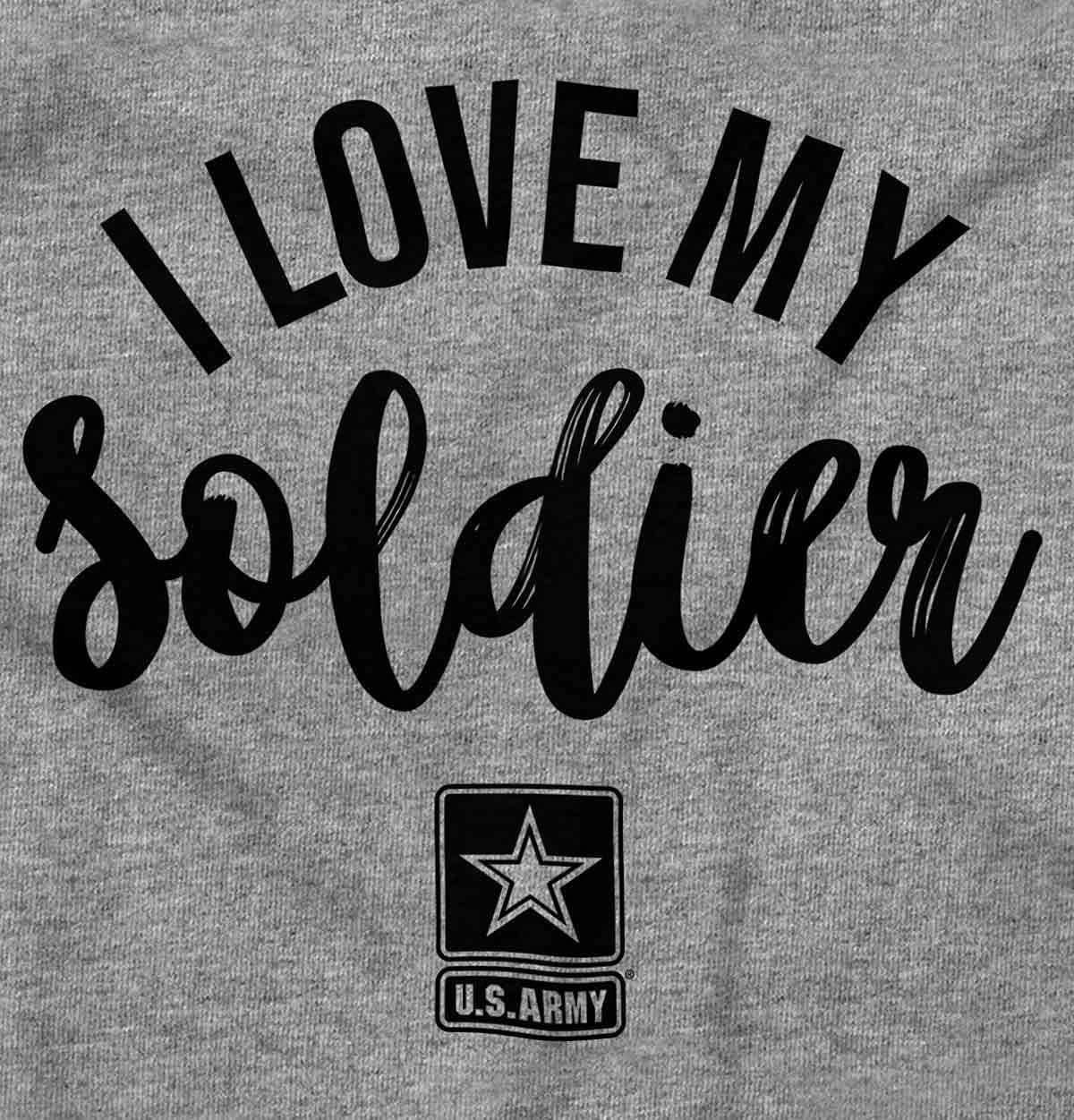 imageUS Army I Love My Soldier Graphic T Shirt Men or WomenSport Grey