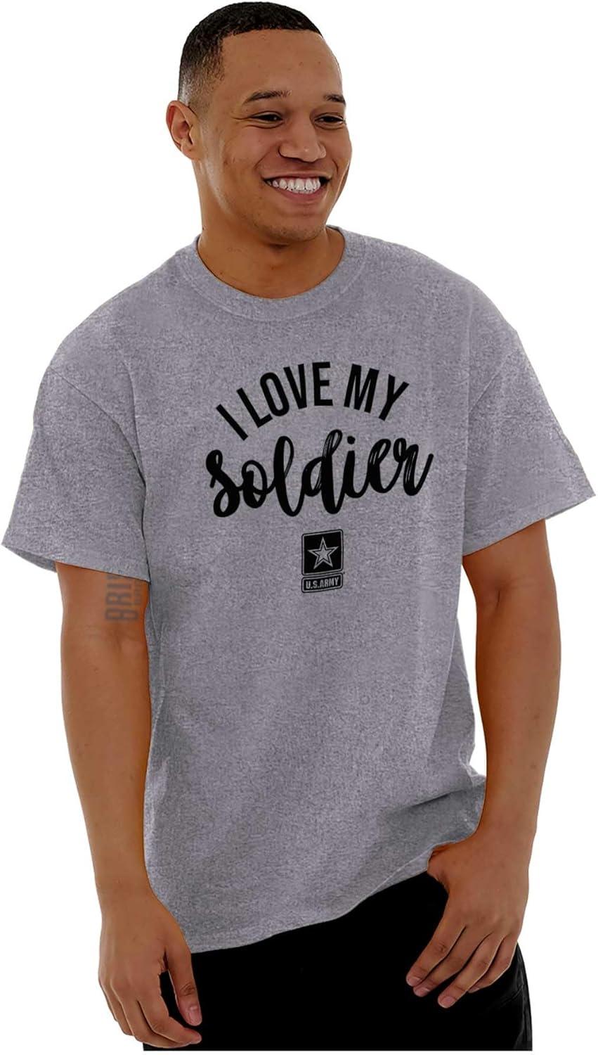 imageUS Army I Love My Soldier Graphic T Shirt Men or WomenSport Grey