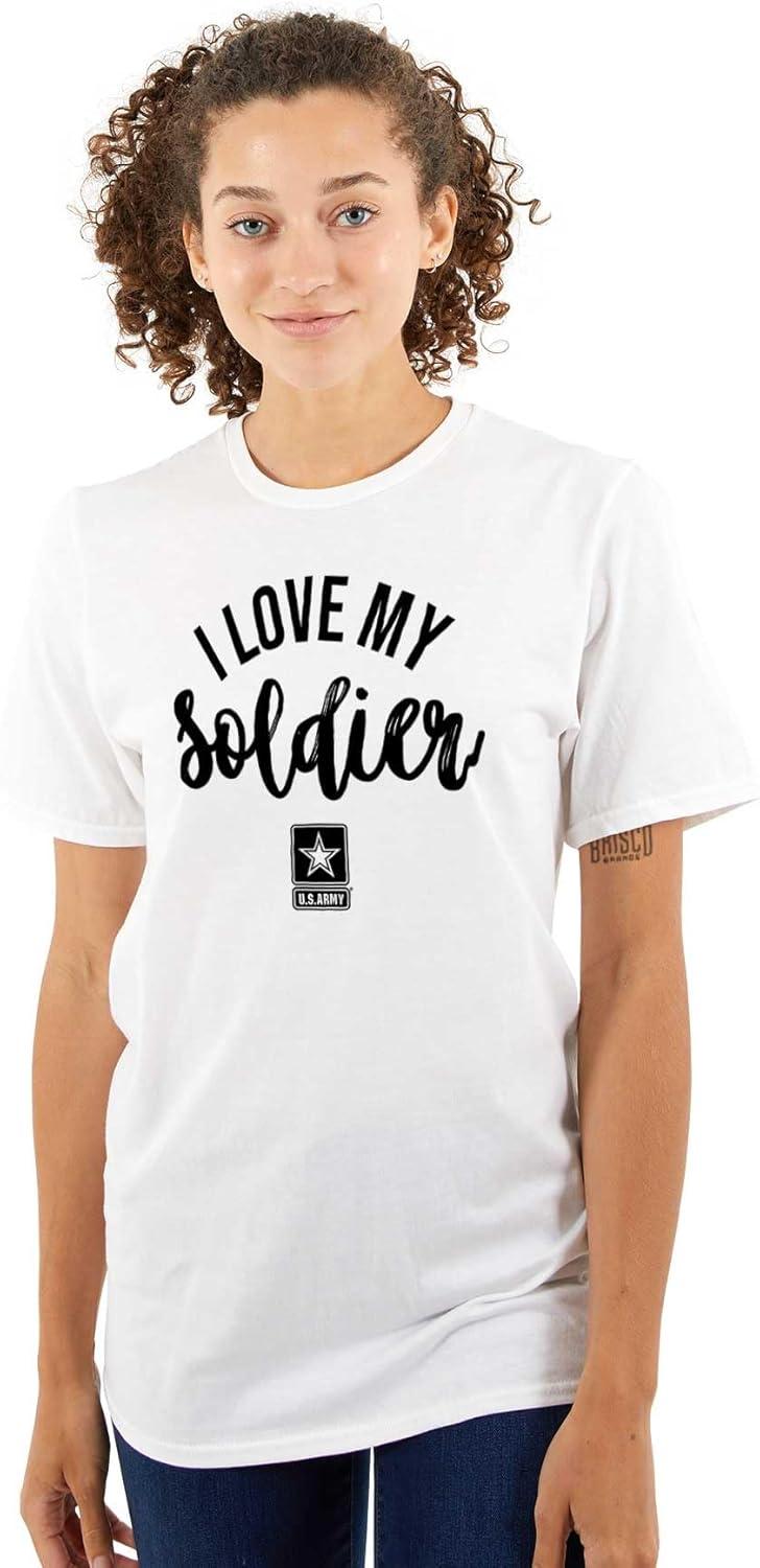 imageUS Army I Love My Soldier Graphic T Shirt Men or WomenWhite