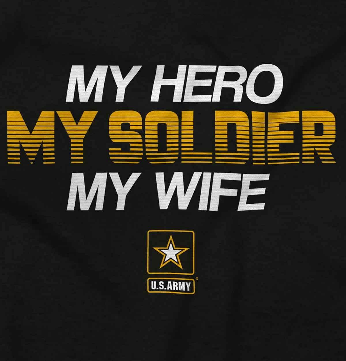 imageUS Army Logo My Wife Hero Soldier Mens Long Sleeve Tee T ShirtBlack