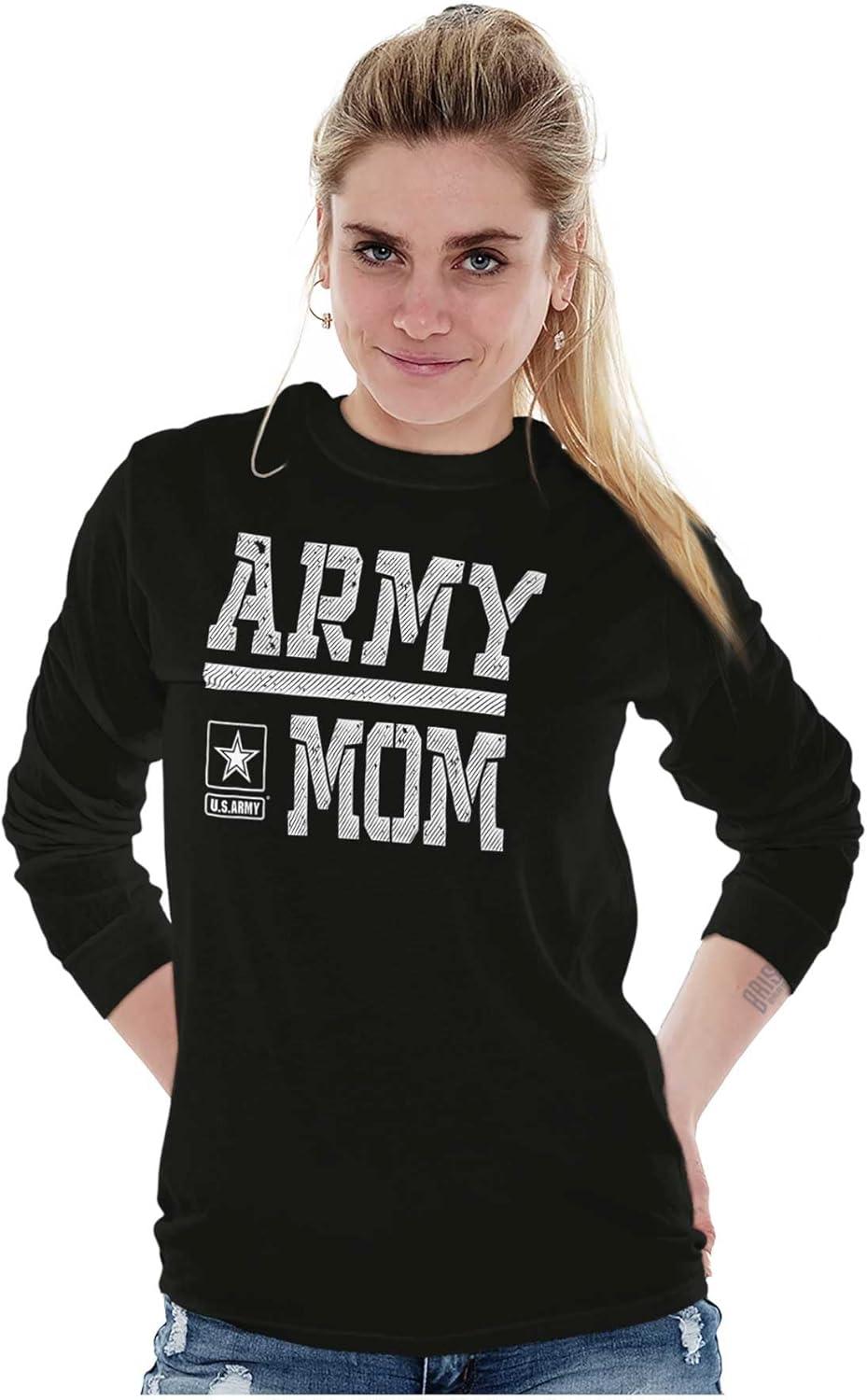 imageUS Army Mom Military Soldier Pride Womens Long Sleeve T ShirtBlack