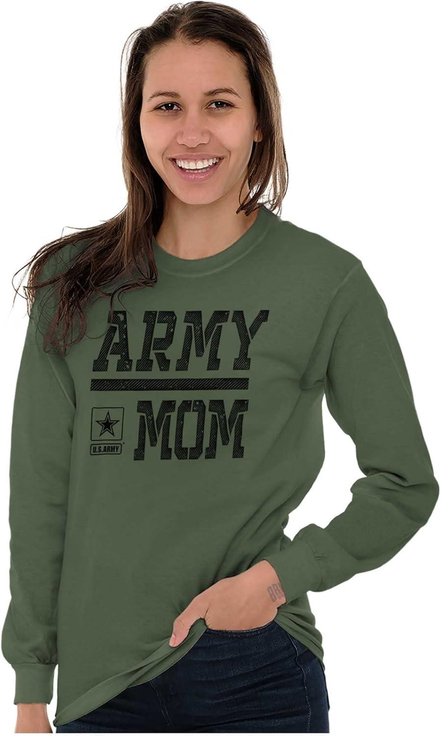 imageUS Army Mom Military Soldier Pride Womens Long Sleeve T ShirtMilitary Green