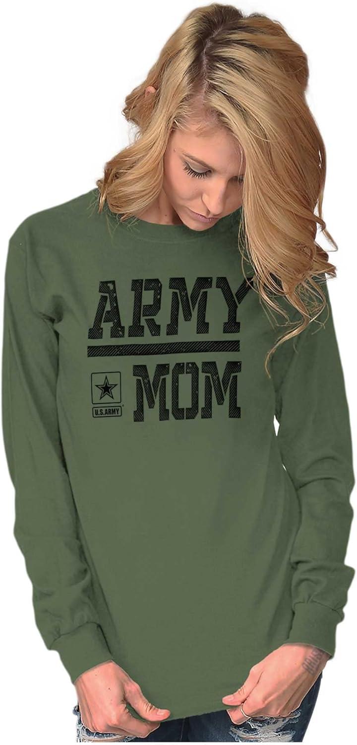 imageUS Army Mom Military Soldier Pride Womens Long Sleeve T ShirtMilitary Green