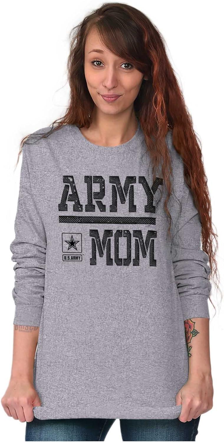 imageUS Army Mom Military Soldier Pride Womens Long Sleeve T ShirtSport Grey