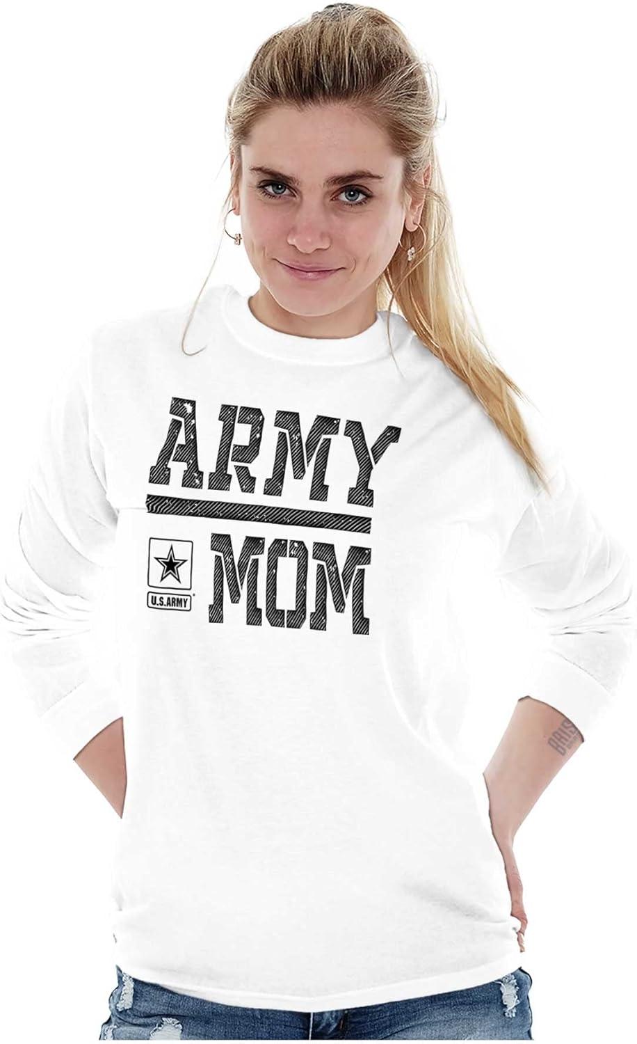 imageUS Army Mom Military Soldier Pride Womens Long Sleeve T ShirtWhite
