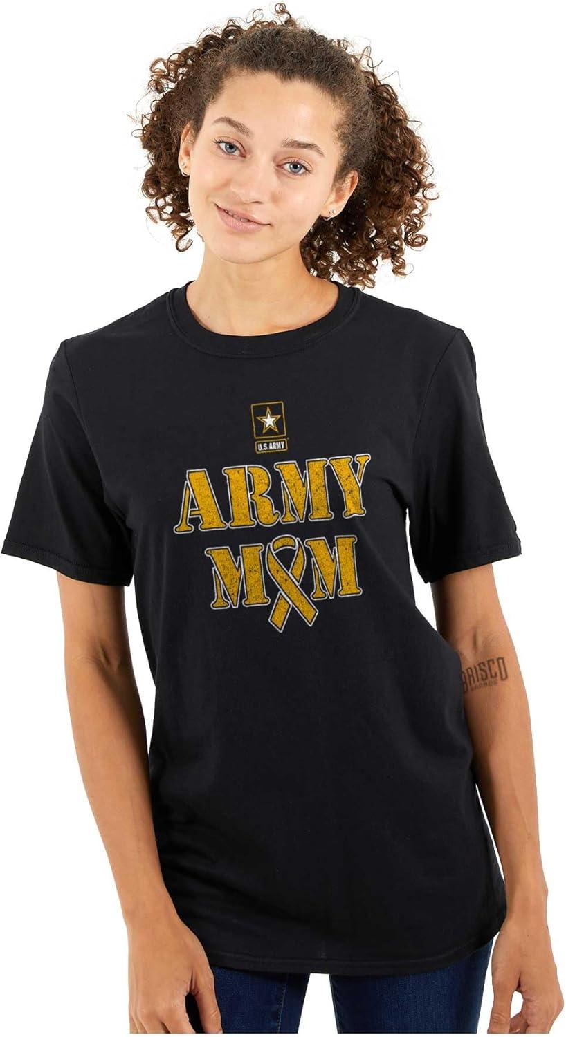 imageUS Army Mom Proud Military Mother Womens Graphic T Shirt TeesBlack